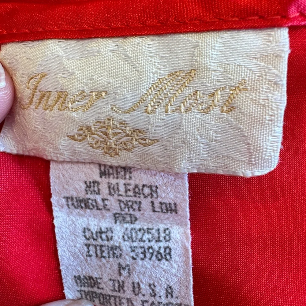 Vintage Inner Most Medium 90s Red lace Satin Chemise Negligee‎ Nightgown sexy